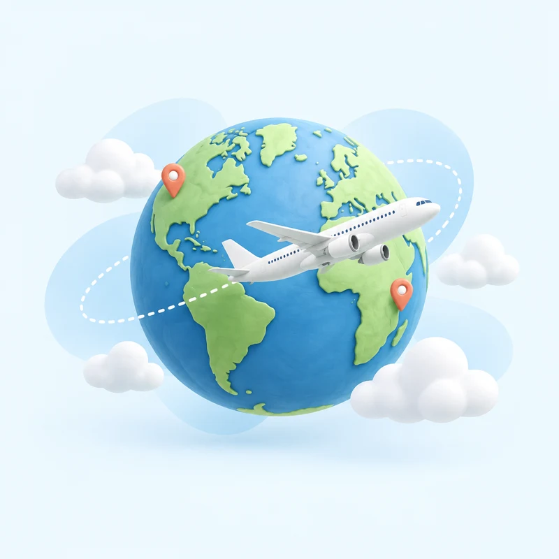 Globe with an airplane, ready for your next adventure